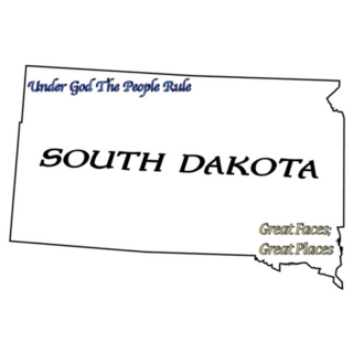 A South Dakota State Outline With The Motto Sticker