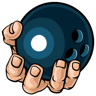 A Strong Hand Holding A Bowling Ball Sticker