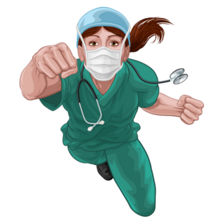 A Super Hero Woman Doctor Or Nurse Illustration Sticker
