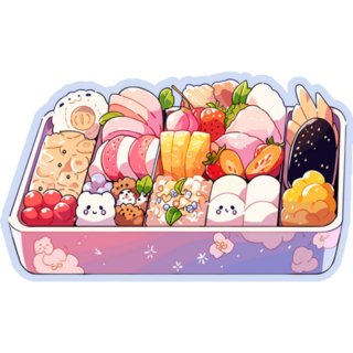 A Sweet Bento Box Full Of Japanese Treats Sticker