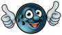 A Ten Pin Bowling Ball Cartoon Sticker