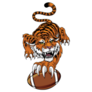 A Tiger Holding American Football Sticker