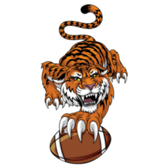 A Tiger Holding American Football Sticker