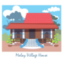 A Traditional Wooden Village House In Malaysia Sticker