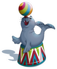 A Trained Merry Seal On A Circus Stand Sticker