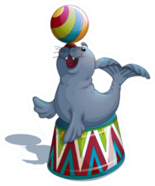 A Trained Merry Seal On A Circus Stand Sticker