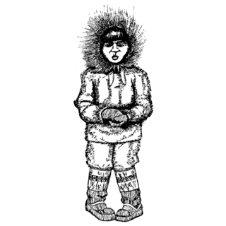 A Typical Representation Of A Boy Eskimo Alaska Sticker