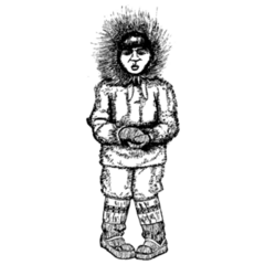 A Typical Representation Of A Boy Eskimo Alaska Sticker