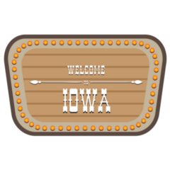 A Vintage Street Sign Is Welcome To Iowa Sticker