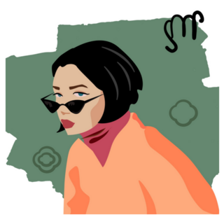 A Virgo Girl On A Bright Green Background Sticker