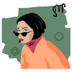 A Virgo Girl On A Bright Green Background Sticker