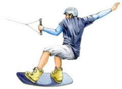 A Wakeboard Jumping Watercolor Sticker