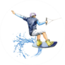 A Wakeboard Sportsman Watercolor Illustration Sticker