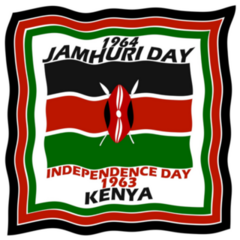 A Waving Kenyan Flag Jamhuri Day Sticker