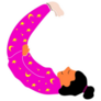 A Woman Sleeps In Moon Position Sticker