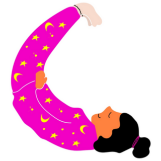 A Woman Sleeps In Moon Position Sticker