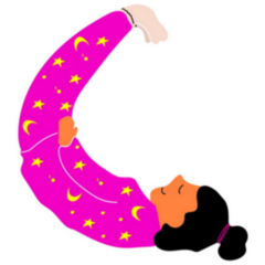A Woman Sleeps In Moon Position Sticker