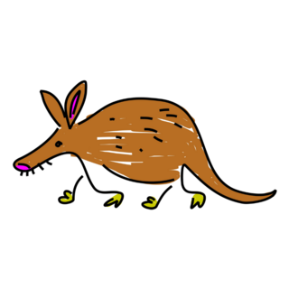 Aardvark Drawing Sticker
