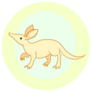 Aardvark On Yellow Sticker