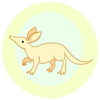 Aardvark On Yellow Sticker