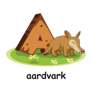 Aardvark Wooden Alphabet Sticker