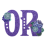 Abbreviation Of Oregon Purple Glitter Sticker