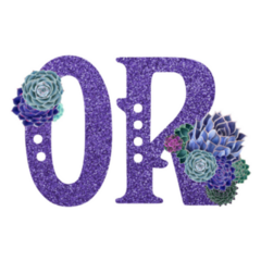 Abbreviation Of Oregon Purple Glitter Sticker