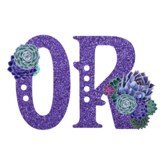 Abbreviation Of Oregon Purple Glitter Sticker
