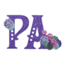 Abbreviation Of Pennsylvania In Floral Glitter Sticker