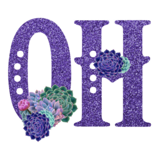 Abbreviation Of State Ohio Purple Glitter Sticker