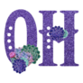 Abbreviation Of State Ohio Purple Glitter Sticker