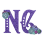 Abbreviation Of The State North Carolina Glitter Sticker