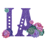 Abbreviation Of The State Of Iowa Purple Sparkle Sticker