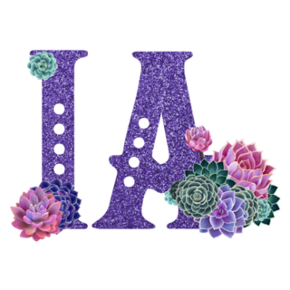 Abbreviation Of The State Of Iowa Purple Sparkle Sticker