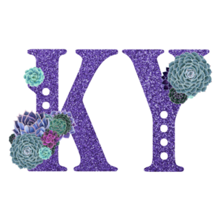 Abbreviation Of The State Of Kentucky Purple Sparkle Sticker