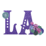 Abbreviation Of The State of Louisiana Purple Sparkle Sticker