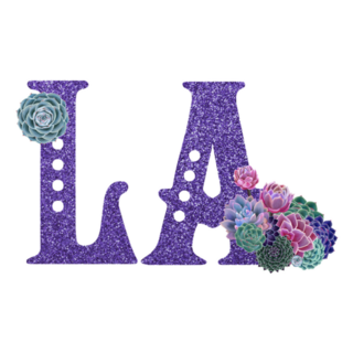 Abbreviation Of The State of Louisiana Purple Sparkle Sticker