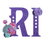 Abbreviation Of The State Rhode Island Purple Glitter Sticker