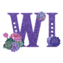 Abbreviation Of The State Wisconsin Purple Glitter Sticker