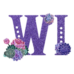 Abbreviation Of The State Wisconsin Purple Glitter Sticker