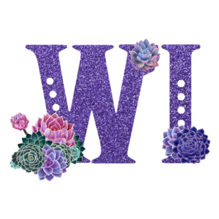 Abbreviation Of The State Wisconsin Purple Glitter Sticker