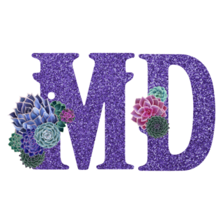 Abbreviation State Maryland Purple Sparkle Sticker