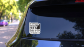 Abraham Lincoln Rock Climbing Sticker on a Rear Car Window (New) example