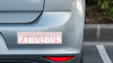 Absolutely Fabulous Bumper Sticker on a Grey Car Bumper example
