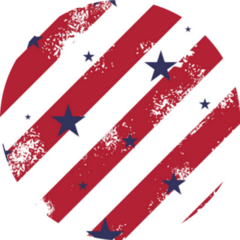 Abstract 4th Of July Pattern Red Lines And Blue Stars Sticker