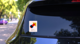 Abstract Astrology Sagittarius Sticker on a Rear Car Window (New) example