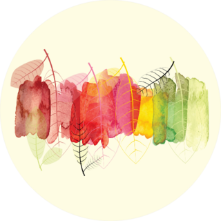 Abstract Background With Leaves To Show Seasons Sticker