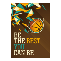Abstract Basketball Poster Polygonal Sticker