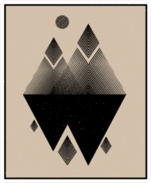 Abstract Black Mountains Sticker