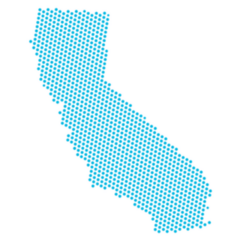 Abstract Blue Map Of California Sticker